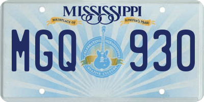 MS license plate MGQ930