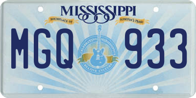 MS license plate MGQ933