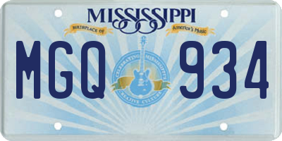 MS license plate MGQ934