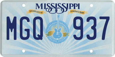 MS license plate MGQ937