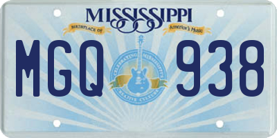 MS license plate MGQ938