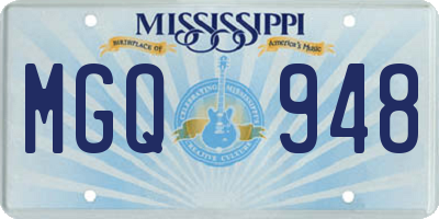 MS license plate MGQ948