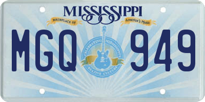 MS license plate MGQ949