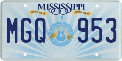MS license plate MGQ953