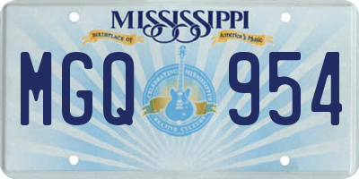 MS license plate MGQ954