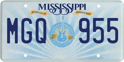 MS license plate MGQ955