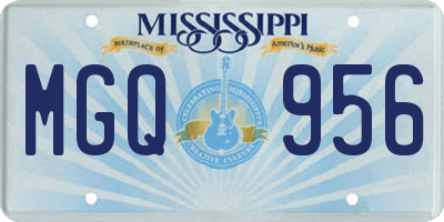 MS license plate MGQ956