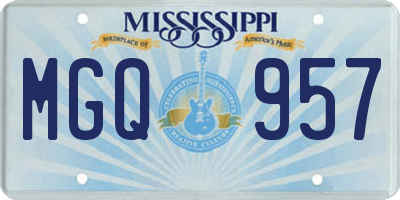 MS license plate MGQ957