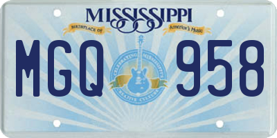 MS license plate MGQ958