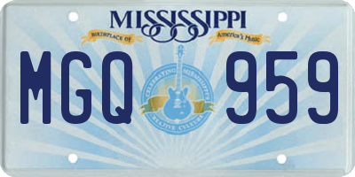 MS license plate MGQ959