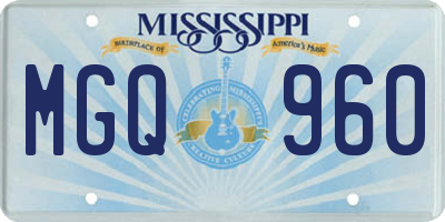 MS license plate MGQ960