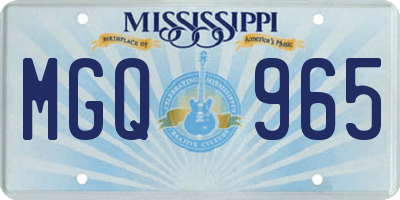 MS license plate MGQ965