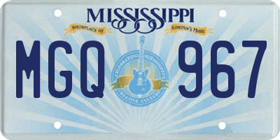 MS license plate MGQ967
