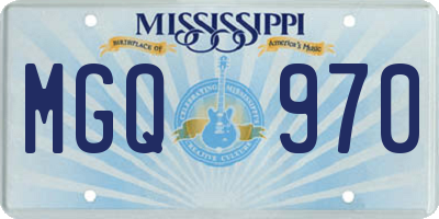 MS license plate MGQ970