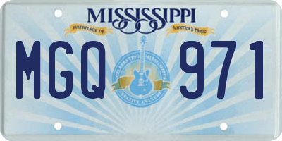 MS license plate MGQ971