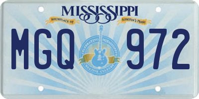 MS license plate MGQ972