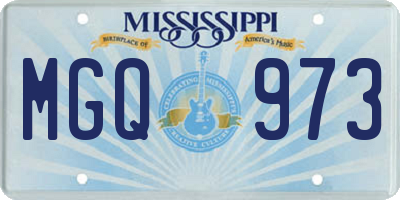 MS license plate MGQ973