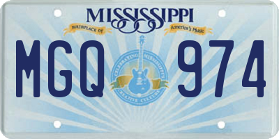MS license plate MGQ974