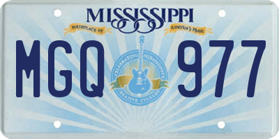MS license plate MGQ977