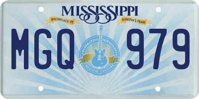 MS license plate MGQ979