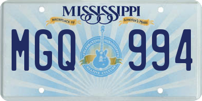 MS license plate MGQ994