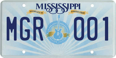 MS license plate MGR001