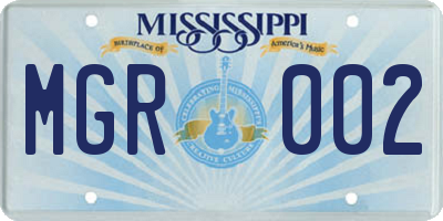 MS license plate MGR002