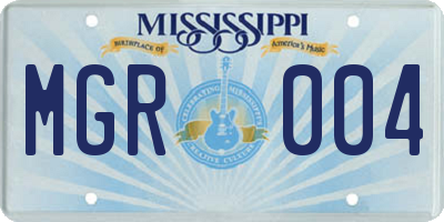 MS license plate MGR004