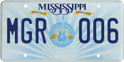 MS license plate MGR006