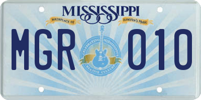 MS license plate MGR010