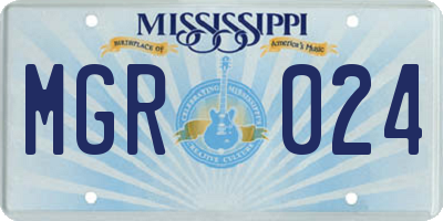 MS license plate MGR024