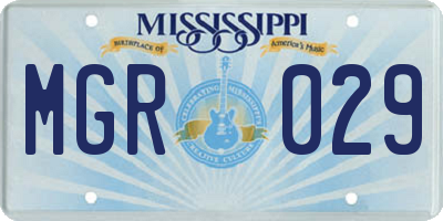 MS license plate MGR029