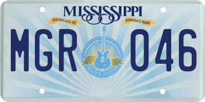 MS license plate MGR046
