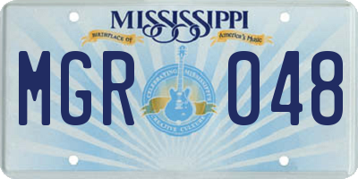 MS license plate MGR048
