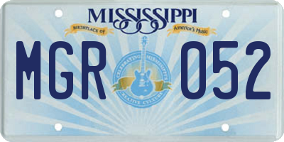 MS license plate MGR052