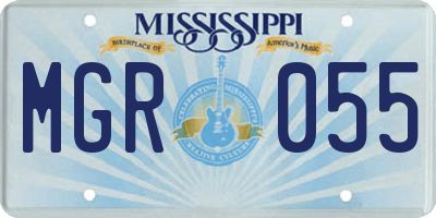 MS license plate MGR055