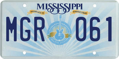 MS license plate MGR061