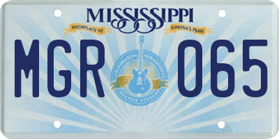 MS license plate MGR065