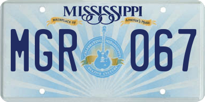 MS license plate MGR067