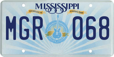 MS license plate MGR068