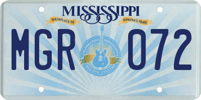 MS license plate MGR072