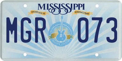 MS license plate MGR073