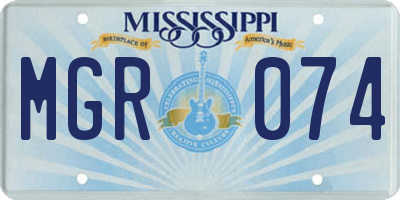 MS license plate MGR074