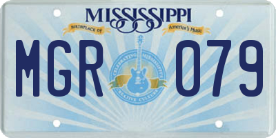 MS license plate MGR079