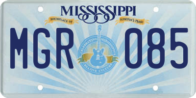 MS license plate MGR085