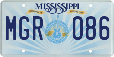 MS license plate MGR086
