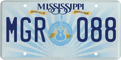 MS license plate MGR088