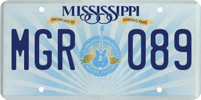 MS license plate MGR089