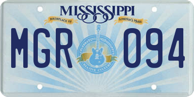 MS license plate MGR094