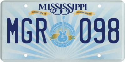 MS license plate MGR098